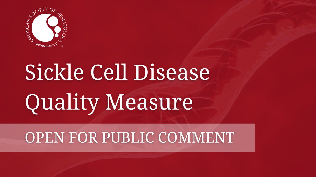 ASH seeks public comments on a draft facility-level quality measure to improve pain management in the emergency department for individuals living with #SickleCell Disease. Submit your comments by April 29: ow.ly/jNzQ50RgqsV