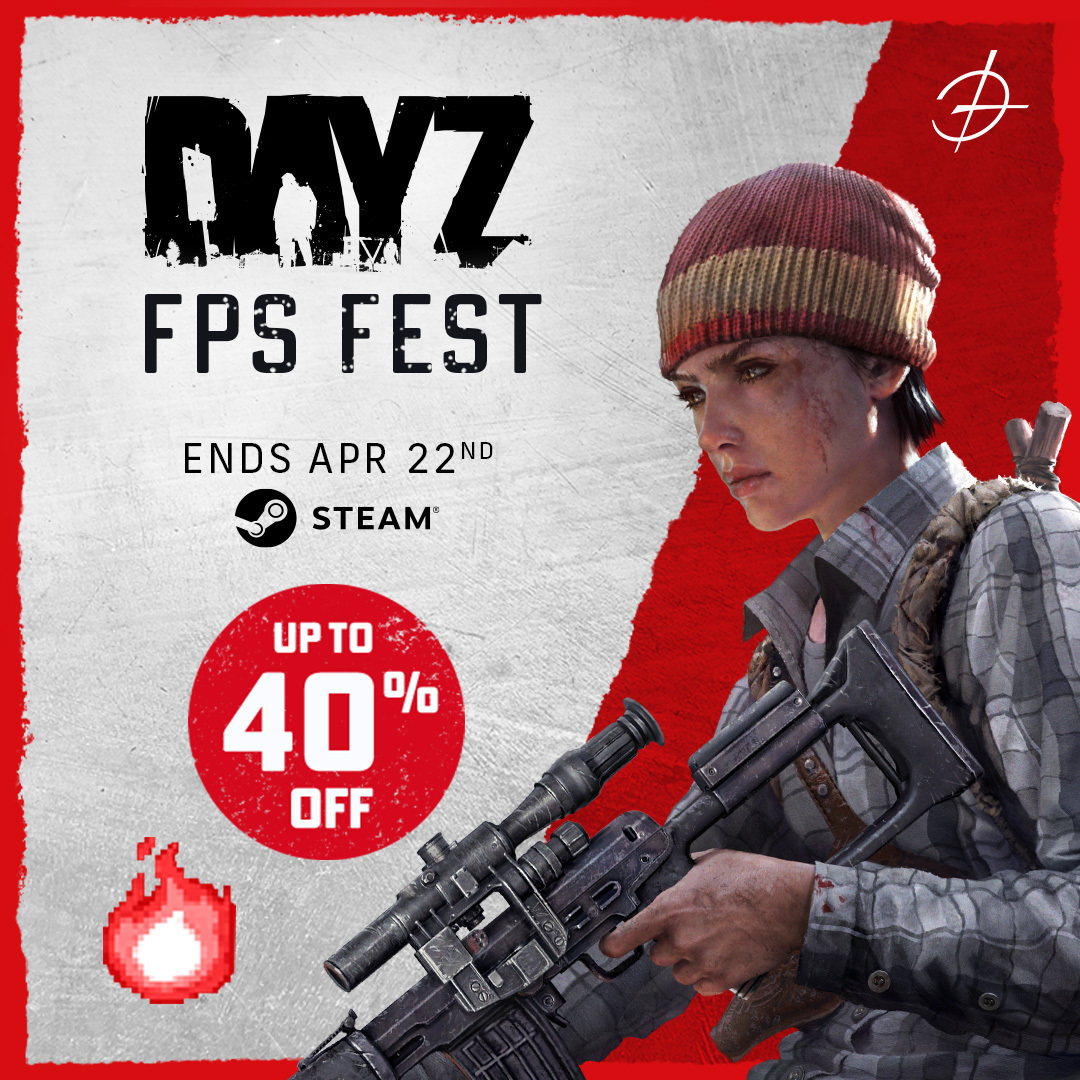 🔊Hey Survivors, FPS Fest on #Steam is here! Grab DayZ up to 40% off and join the community of Survivors. ✨ The offer stands until April 22. #DayZ #Steam #FPSfest Get here: ow.ly/2iKR50RgnoQ