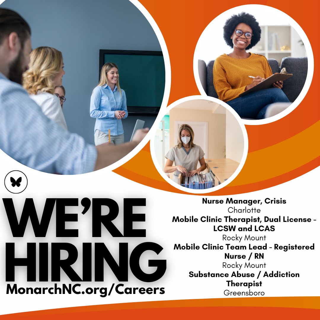 We have rewarding job opportunities immediately available across North Carolina! View and apply to the roles listed in the image by visiting ow.ly/5Kck50Rgq0g.
