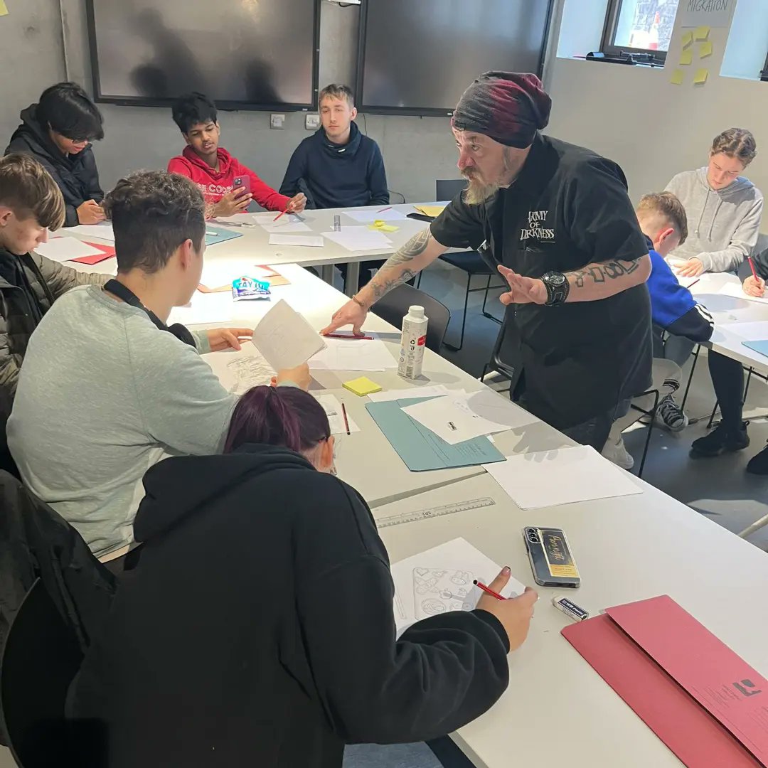 TY students attending the IRC-funded project ComiCork led by Chiara Giuliani (Italian, UCC), comic artists Colin O'Mahony, Podge Daly and Mari Rolin and the Cork Community Art Link. #cork #school #art