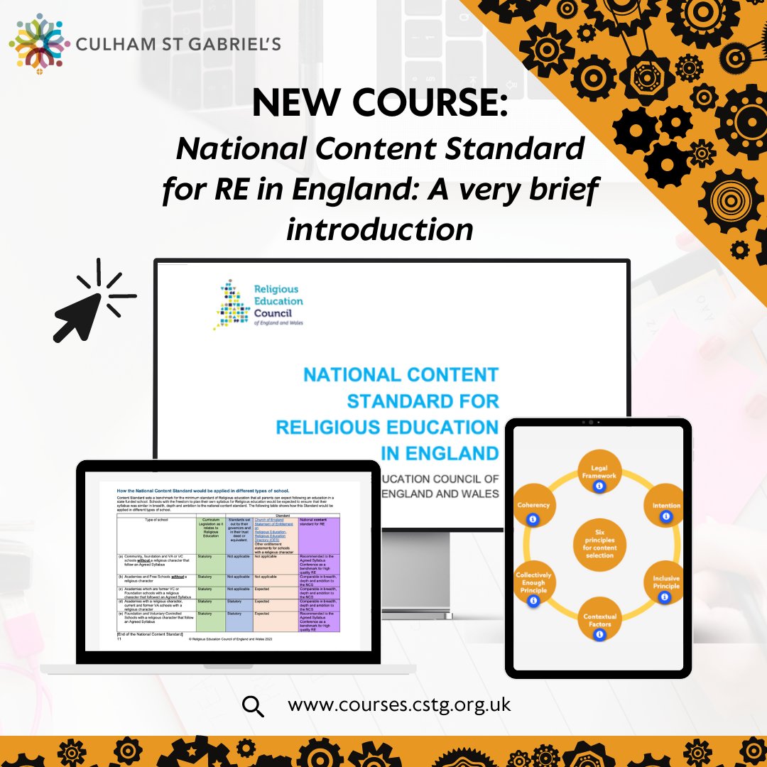 Are you an RE curriculum leader who is looking to expand your knowledge of RE policy in England? Delve into our brand new course that outlines what the National Content Standard for RE is, who it is for and how it might be used... courses.cstg.org.uk #TeamRE #TeacherCPD