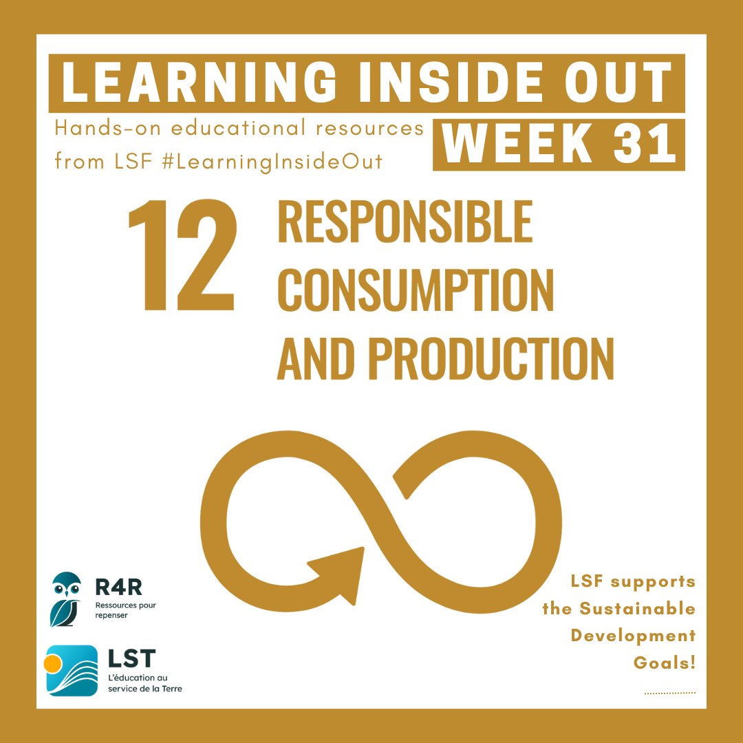 Week 30's #LearningInsideOut activities highlight #UNSDG12: Responsible Consumption and Production. Our interactive activities introduce students to ways to live a sustainable and environmentally efficient lifestyle! Access our resources here: conta.cc/43aqV1n #Act4SDGs