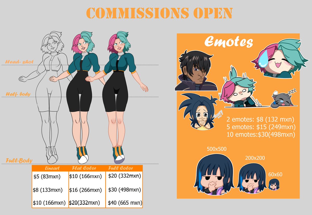 andyguzlu3011's tweet photo. Hi! I'm back with more commissions. My style is cartoons and anime, if You hace questions about the information You can contact me on My networks and i Will be happy to answer You :3

#commissionsopen #commissionTH #Commission #comisiones #cartoon #anime #ilustration https://t.co/leXezcrkw0
