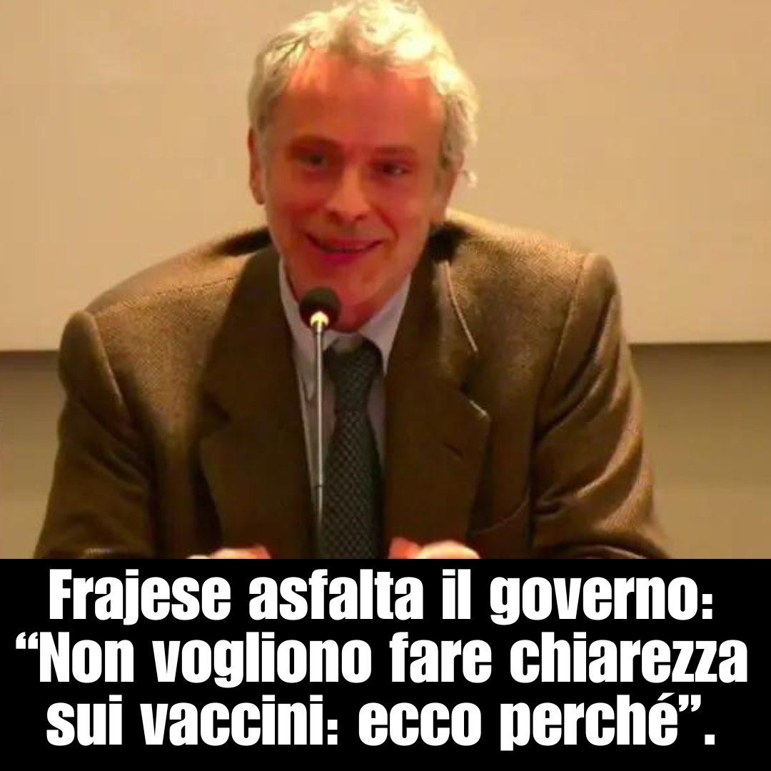 PROF. FRAJESE“Non vogliono fare chiarezza sullo scempio del sacro siero' NON CONVIENE A NESSUNO DEI POLITICI FARE CHIAREZZA SAREBBE DEVASTANTE CONOSCERE LA VERITÀ Spiega Frajese: “Il gov. e tutti gli ordini a esso collegati hanno MENTITO alle xsone. t.ly/b6d3t