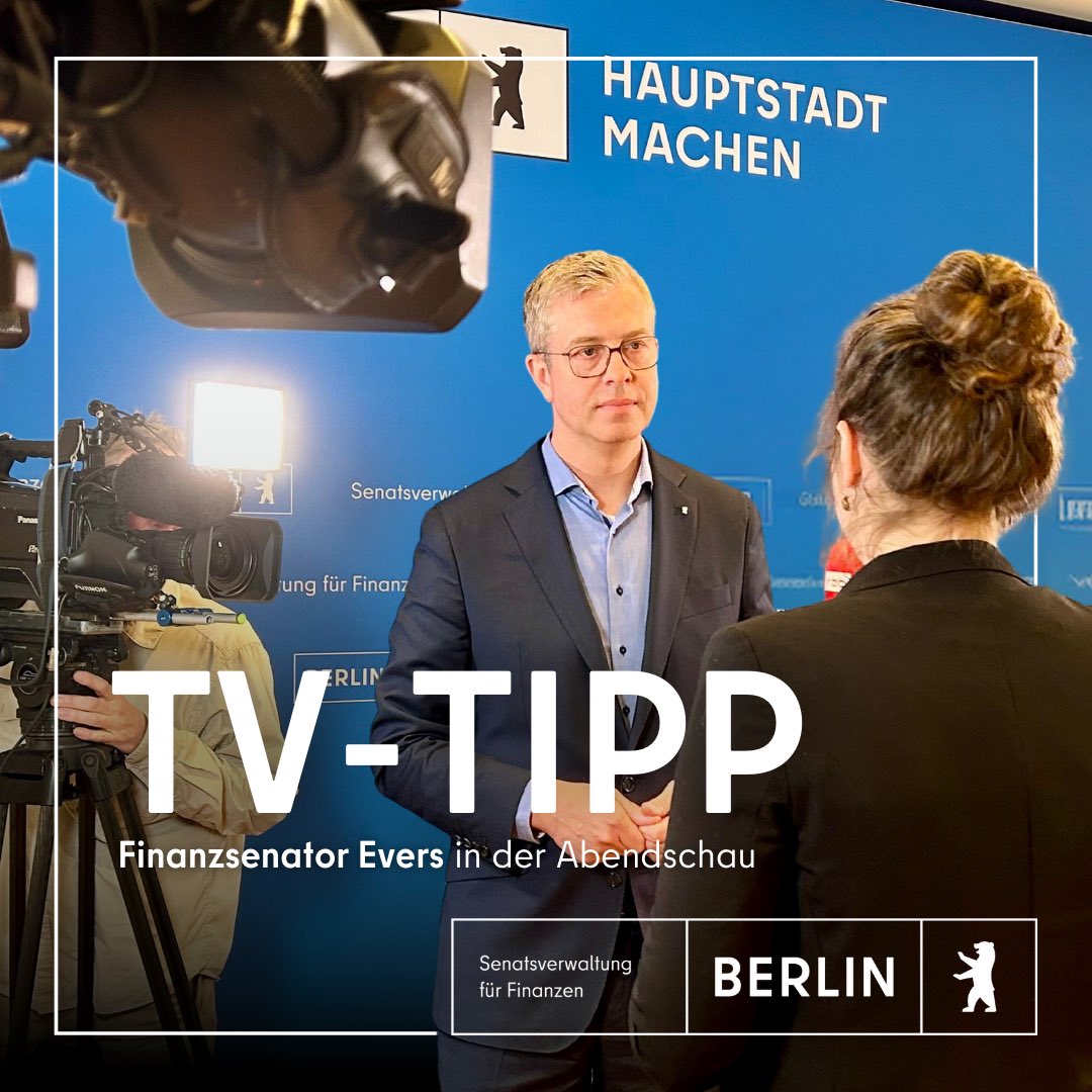 📺 #TVTipp: #Finanzsenator Stefan Evers @BerlinGestalter ist heute im Interview mit der @rbb24 #Abendschau. Thema ist die Einigung der Koalition über die Belegung der Pauschalen Minderausgaben.

Hier der Link zur Liveübertragung
rbb-online.de/fernsehen/live