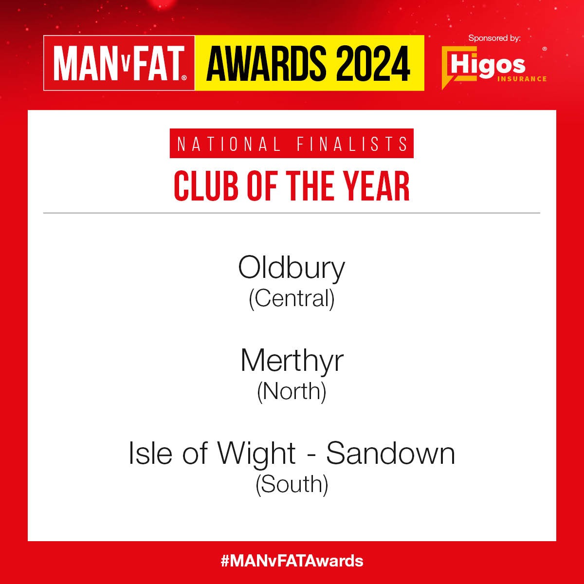 REGIONAL CLUB OF THE YEAR NATIONAL FINALISTS! 150 were whittled down to nine, now your nine have been whittled down to three amazing clubs!