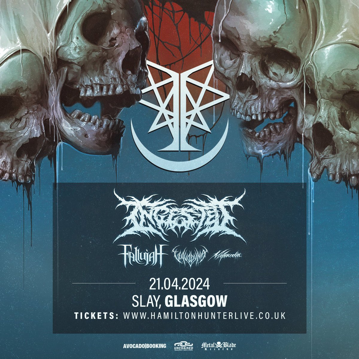 🚨𝗧𝗛𝗜𝗦 𝗪𝗘𝗘𝗞𝗘𝗡𝗗 -> @INGESTED return to Glasgow! The Manchester death metal band headline with an album's worth of new material and a stacked support bill of @fallujahbayarea, @Vulvodyniaslam, @melancolia_exe @scottishmetal @ticketsscotland @whatsonglasgow