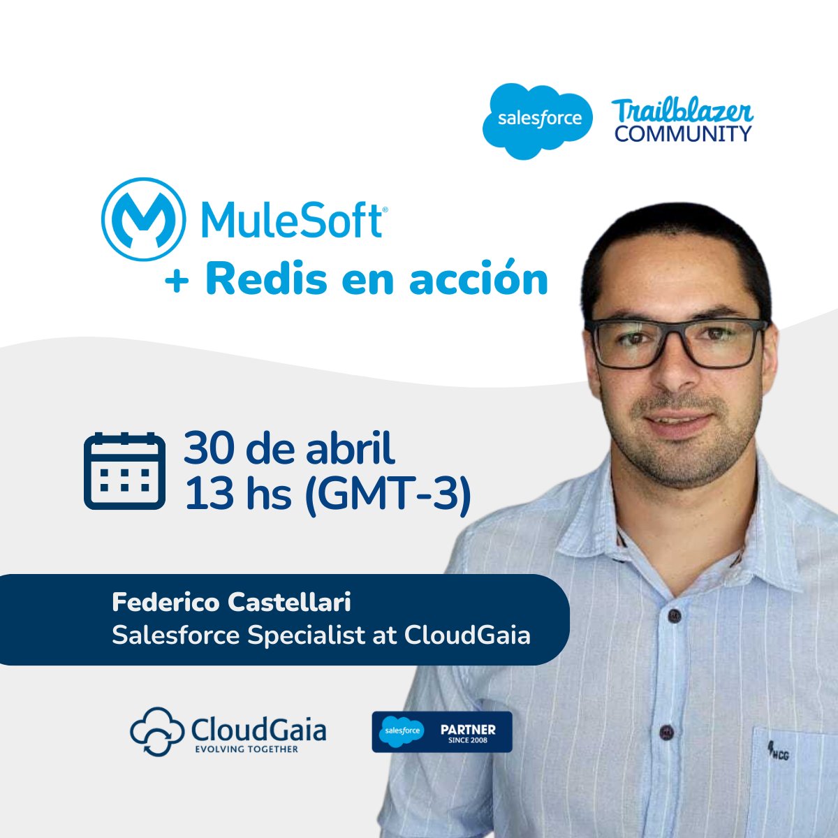 La próxima meetup de #MuleSoftCommunity tendrá como speaker al cloudgaier Federico Castellari. Fede mostrará casos de usos de almacenamiento en caché en #MuleSoft y cómo podemos tener un caché externo con la ayuda de redis.

Inscripciones 👉 rb.gy/7w0tr8