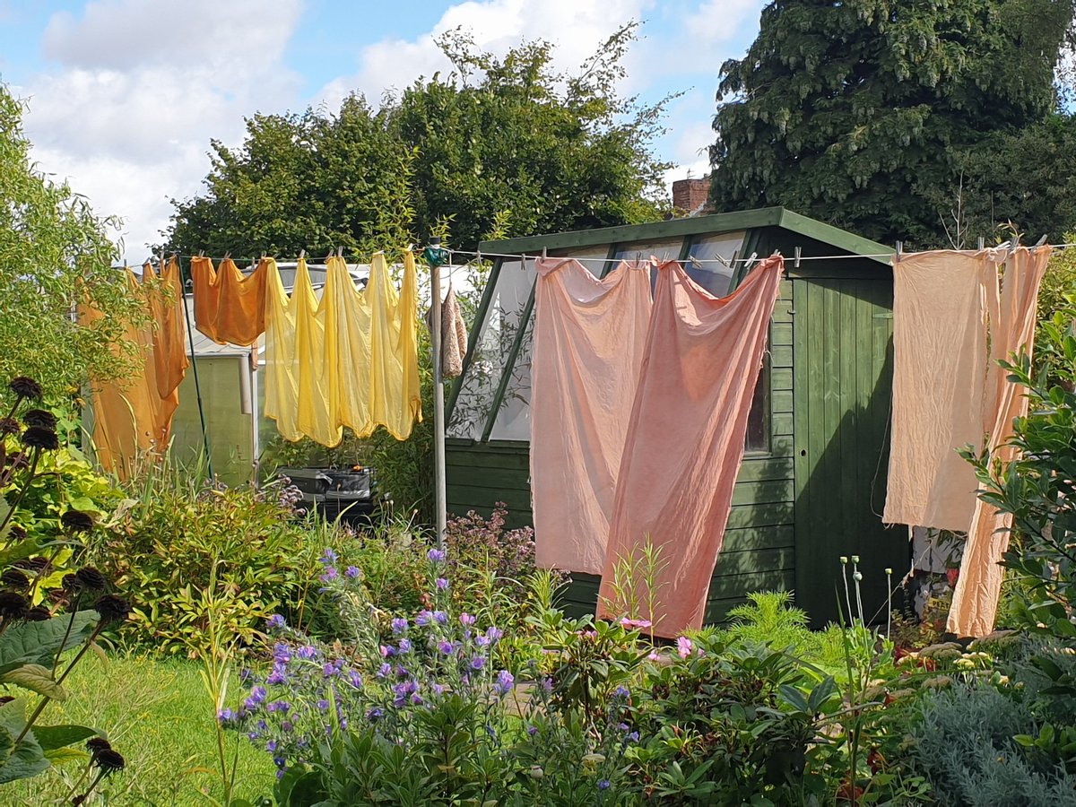 Some of my natural dyeing from last year. 

The linen was dyed with plants from my garden. Most were mordanted with alum but i also used soy milk on a few pieces. 

Can't wait to do more when the weather gets warmer. 
#naturaldyeing #dyeing