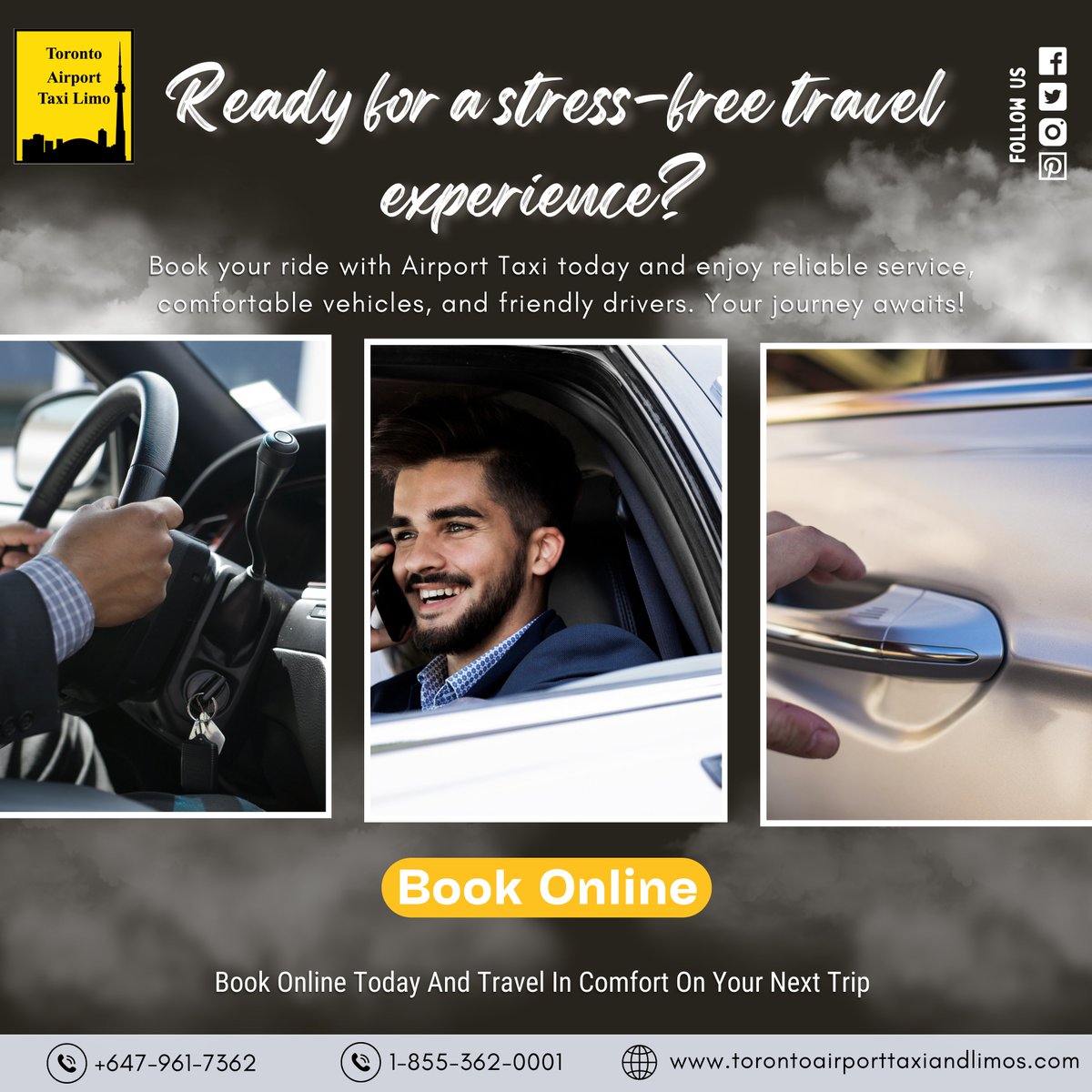 🚕✈️ Ready for a stress-free travel experience? ✈️🚕

🌟 Book your ride with Airport Taxi today and embark on a journey filled with reliability, comfort, and friendly service.

#AirportTaxi #TravelInComfort #TorontoAirport #StressFreeTravel #BookNow #ReliableService #BookYourRide