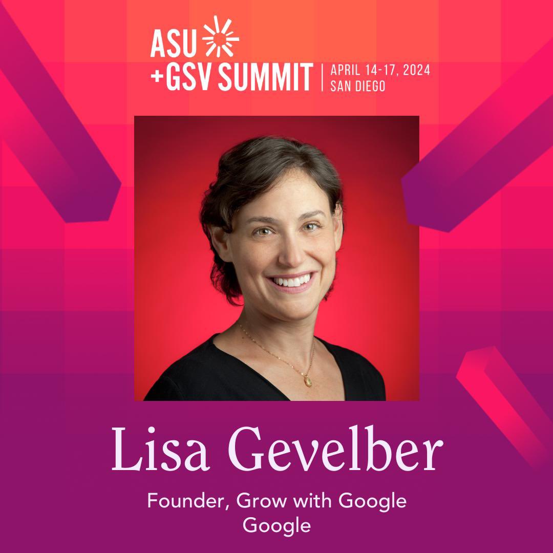 Excited to be back at @asugsvsummit! I'll be on StageX with @cynthiabreazeal of #MITRAISE at 1pm. We'll share about our commitment to empower teachers with tools to personalize learning like never before. Check the livestream: lnkd.in/gF8TG3x3 #GrowWithGoogle #ASUGSVSummit