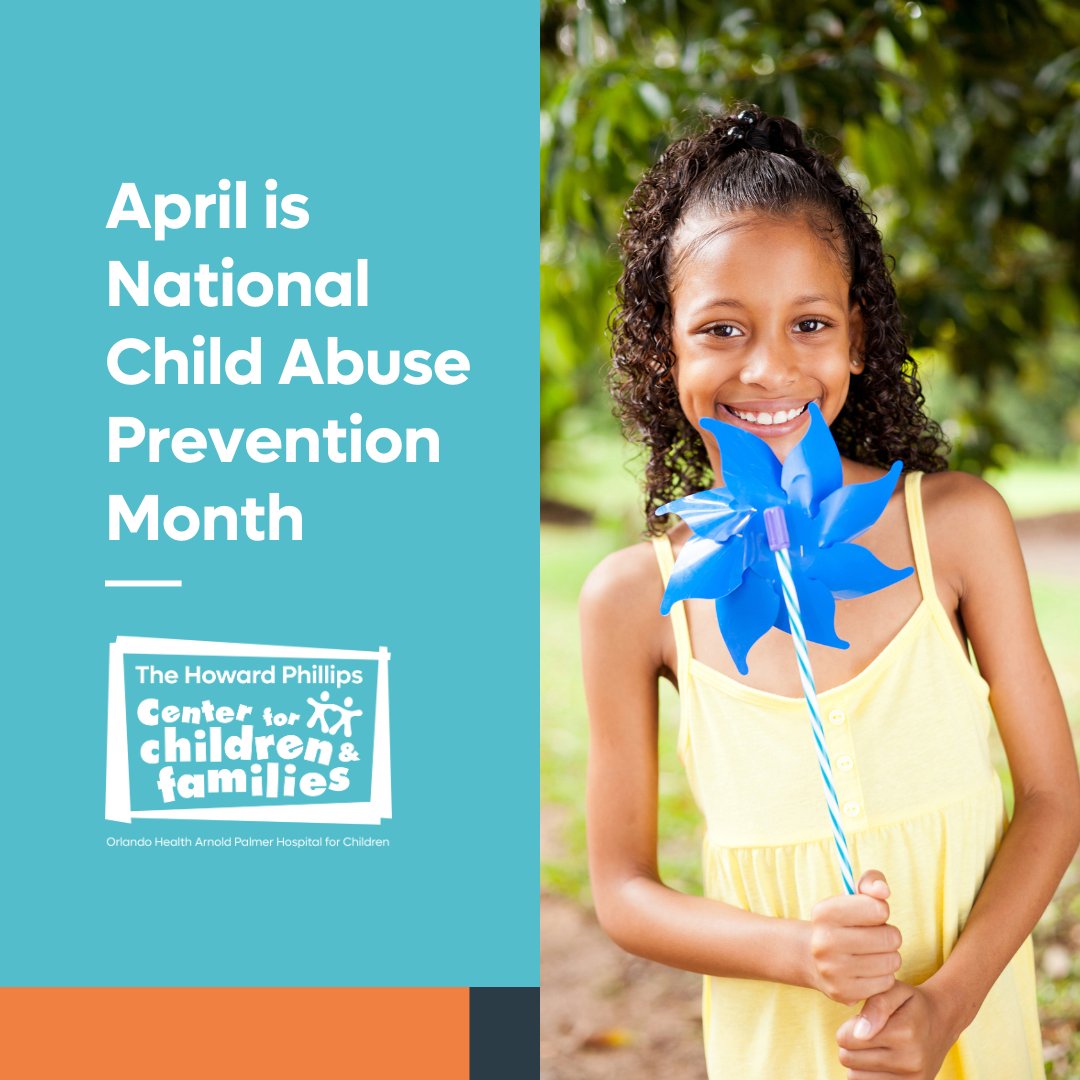 April is National Child Abuse Prevention Month, a time to bring awareness to children affected by abuse and neglect. To learn more about how you can help The Howard Phillips Center continue to serve children in the community, please click here: bit.ly/441M2Ds 🧡 🧡