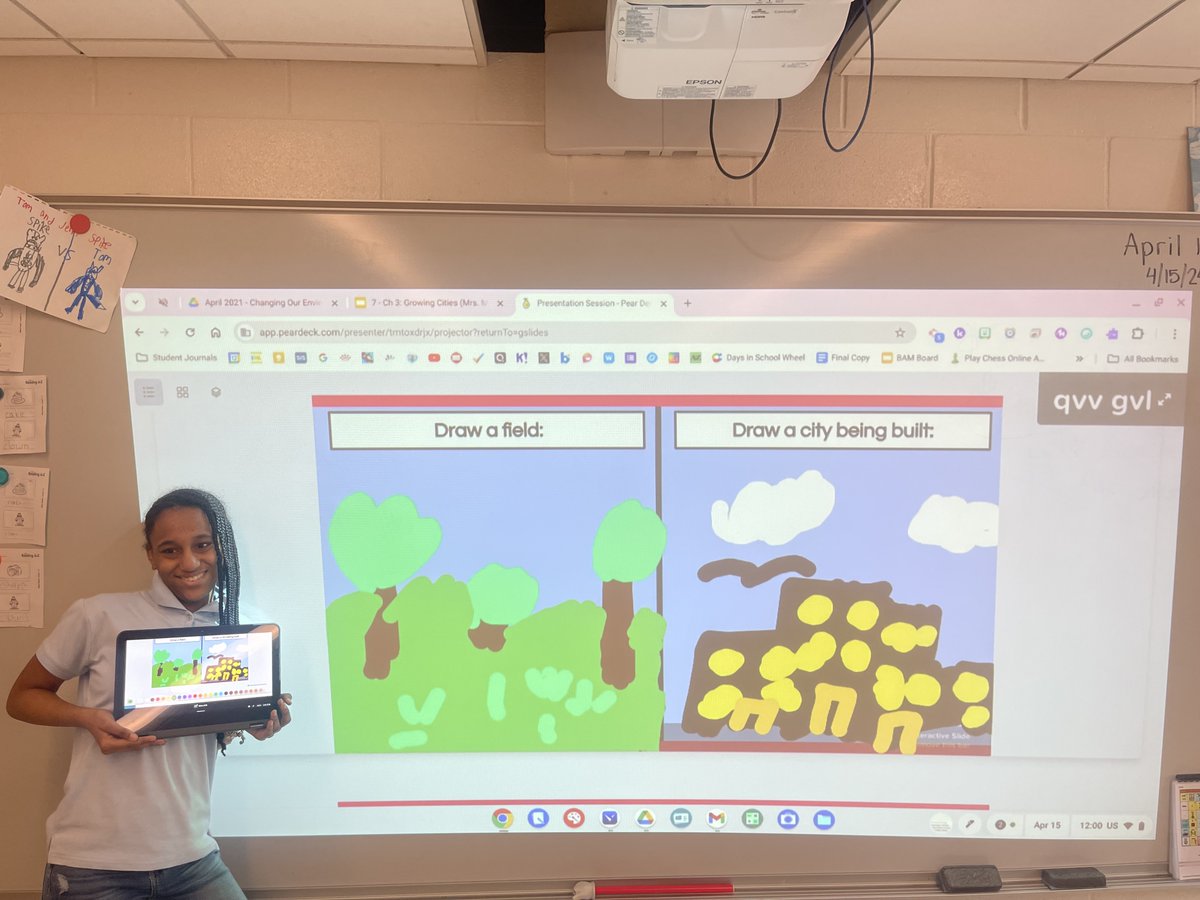 Fantastic work from Peyton this afternoon!🎨💻📚We have been learning about how humans change the environment, and used @PearDeck today to be active and engaged in our learning!🍐 #LEAPclass #conradyjaguars #PearDeck #studentengagement