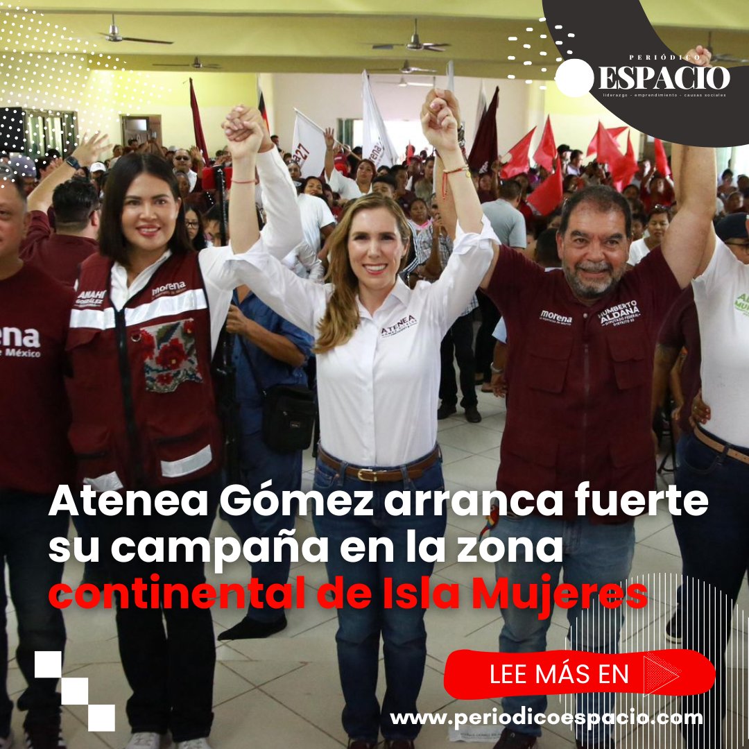 Respaldada por militantes y simpatizantes, la candidata @soyateneadeisla de la coalición Sigamos Haciendo Historia presenta oficialmente a su planilla. periodicoespacio.com/atenea-gomez-a…