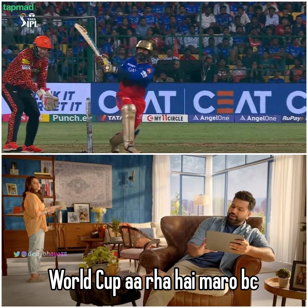 desi_bhayo88's tweet photo. Rohit Sharma watching Dinesh Karthik's batting https://t.co/YzfJlsRrq8