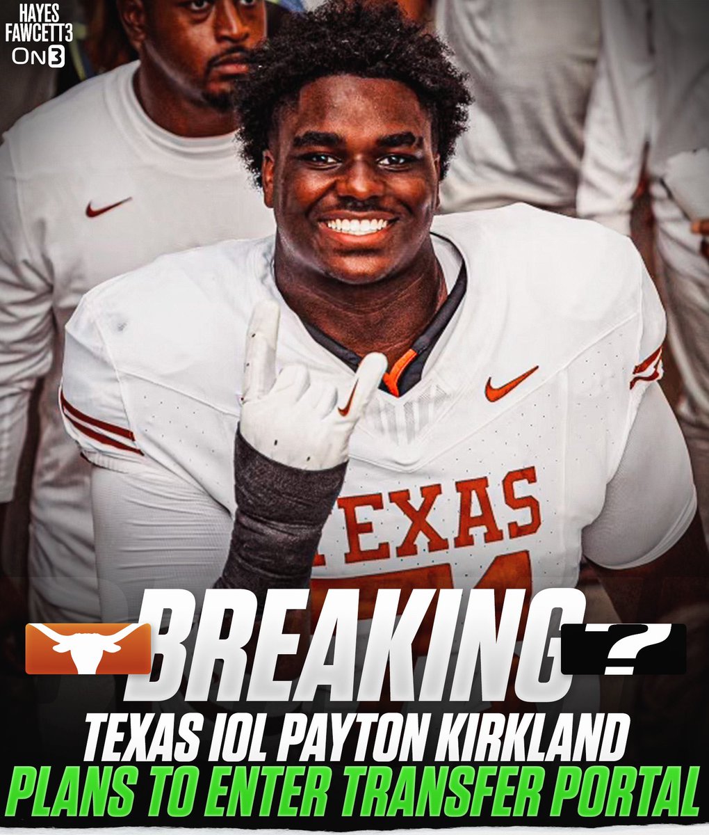 BREAKING: Texas IOL Payton Kirkland plans to enter the Transfer Portal, he tells @on3sports The 6’6 350 IOL from Orlando, FL held 50+ Offers out of high school Will have 4 years of eligibility remaining on3.com/db/payton-kirk…