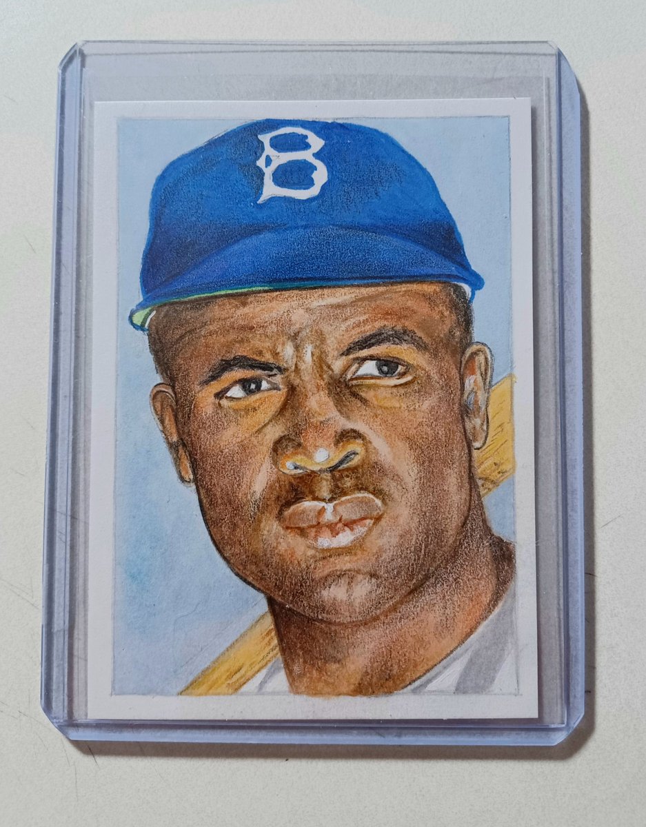 In honor of Jack..! One of my faves that I did. To a legend and best example of a man..#JackieRobinsonDay #JackieRobinson #sportsart @Topps