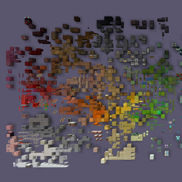 potagermc's tweet photo. 1.20.4 color palette of (almost) every placable blocks in the game

We hope we will improve it for the 1.21 update ! 
More details about the palette on our discord

#minecraft #minecraftpalette #minecraftbuild #buildcolor #minecraftgradient #colorpalette https://t.co/mo8aHvANzX