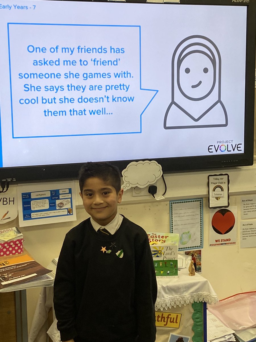 In our Esafety work we have been learning about the right to say no and to speak to a trusted adult if we are worried online. What would you do problems helped us to understand what to do. #computinghfb10 #esafetyhfb10 @HolyFamilyScho1