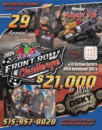 💥Today Is The Last Day to RENEW YOUR Seats for 29th Annual @SageFruit Front Row Challenge Presented by <a href="/YourLifeIowa/">YourLifeIowa</a> Reserved Seats Go On Sale To General Public April 16th
Call 515-957-0020
GA tickets also available by phone or online oskychallenges.com