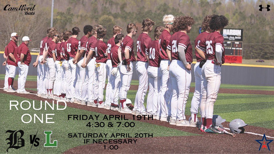 BoazBaseball's tweet photo. First Round of AHSAA playoffs begin Friday at Leeds! https://t.co/JtZYTjQcME