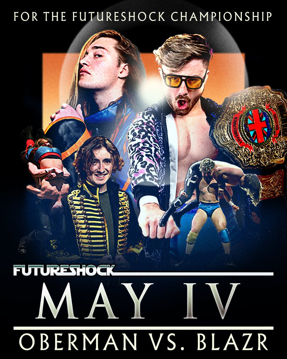 Match Announcement! 📍 May IV 📍 The Union at MMU Joe Blazr defends the FutureShock Championship against Scott Oberman, along with his apprentice Ethan Kelly. Tickets on sale now! skiddle.com/e/38176213.