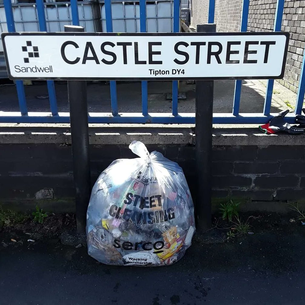 Timothy is on a mission to keep our streets clean! After spotting a sea of litter on his route last Saturday, he decided to tackle a different path today.  The result? **4 bags of litter** and **1 bag of cans** collected for recycling!  #adoptastreet  @SercoESUK @sandwellcouncil