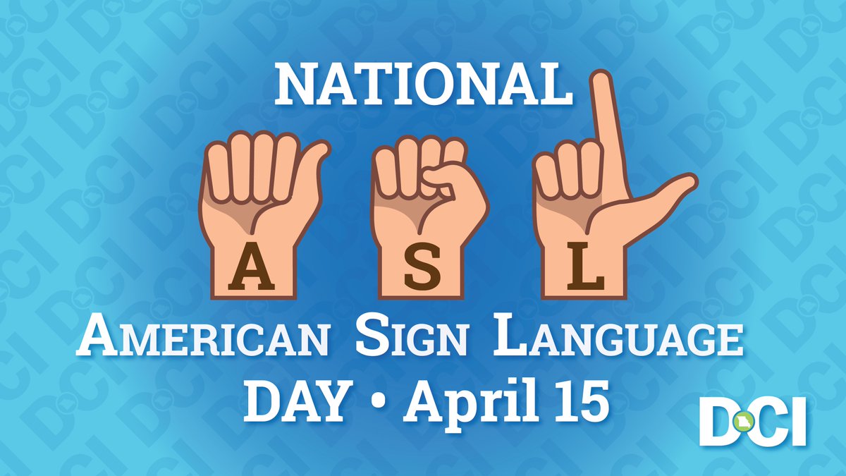 Today is #NationalASLDay! American Sign Language Interpreters provide communication to individuals who are deaf or hard-of-hearing to help reduce language barriers in our society. DCI’s Committee of Interpreters celebrates the 905 interpreters licensed in Missouri! #WeServeMo
