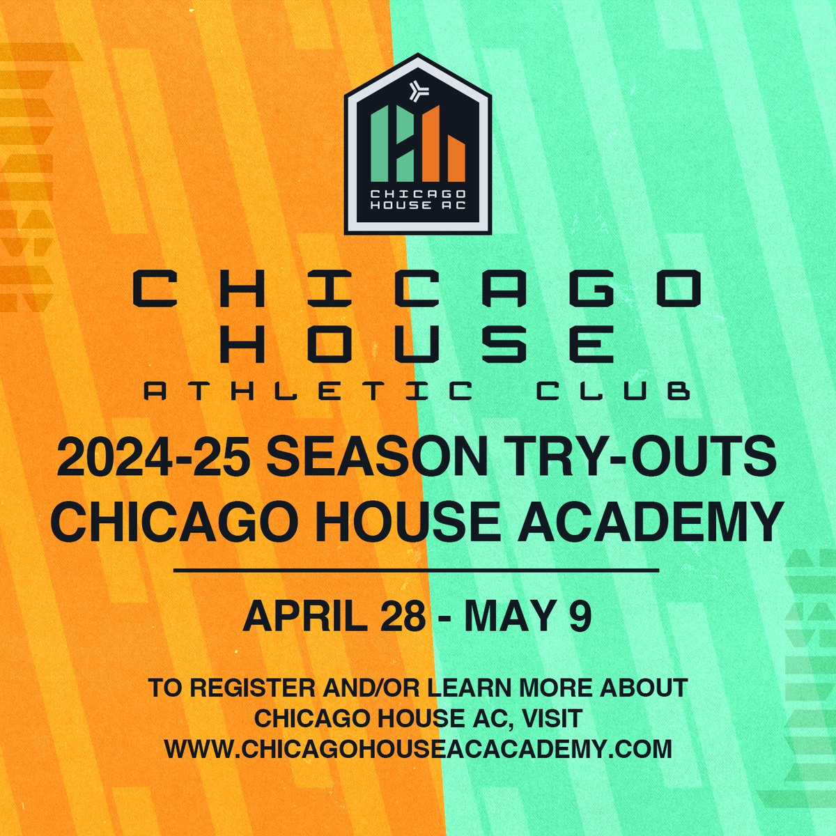 Chicago House Academy tryouts for the 2024/25 season are just around the corner. To register, visit chicagohouseacacademy.com #OurCityOurHouse #UpTheHouse 🧡🖤💚