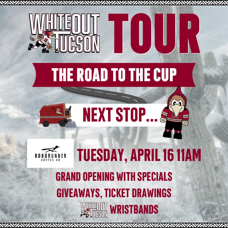 RoadrunnersAHL's tweet photo. It's The Whiteout Tour and it kicks off Tuesday🌵

#LetsGoTucson