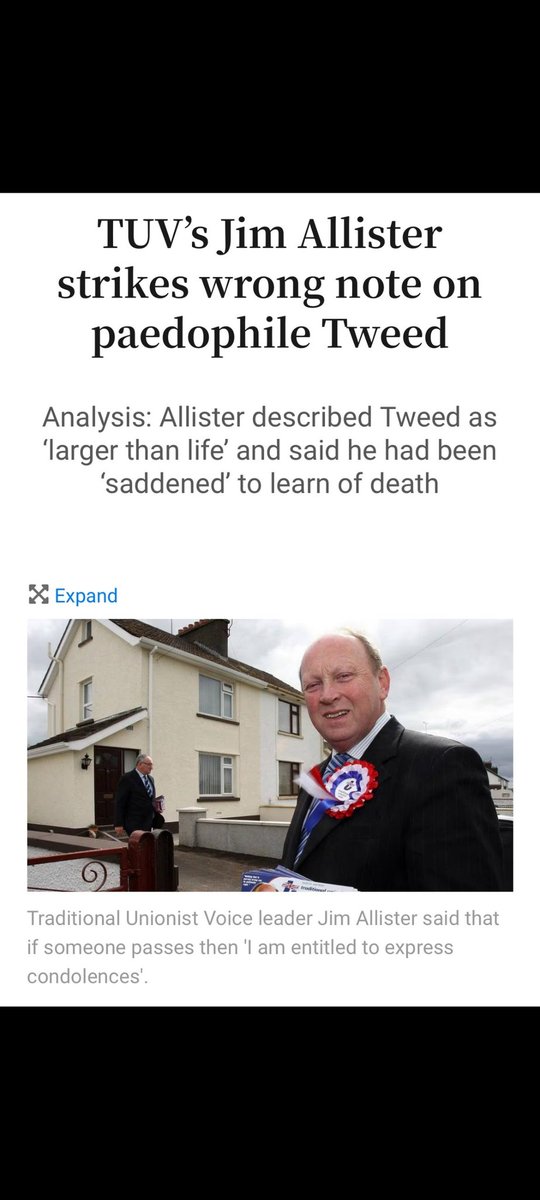 @JimAllister I'll take no lectures from a man who helped form the Ulster Resistance and has sat alongside murderers. A man who eulogized a beast paedophile who raped his own daughters and beat the shite out of his wife. You can fuck right off hypocrite.