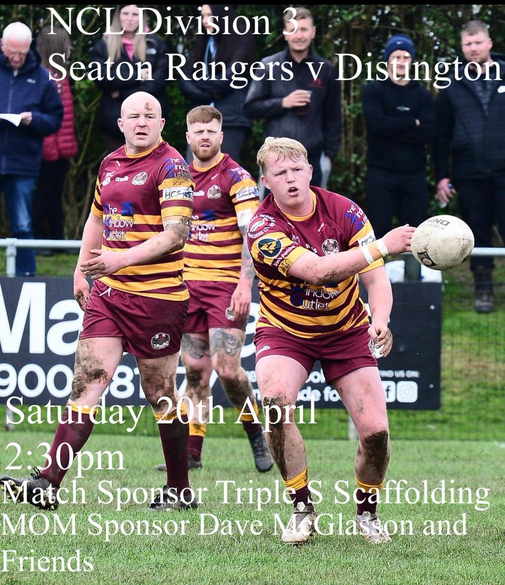SeatonRangersRL's tweet photo. Back to @OfficialNCL action this Saturday as we host @DistingtonARL on a day we will pay our respects to Lewis Durham https://t.co/YWr6pMnCpk