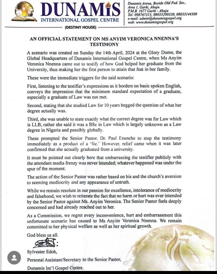 CharlieZico's tweet photo. I don't blame Pastor Paul Enenche especially after that super crafted apologies, all I've been searching for is the apologies of Prof Olufemi Peters the VC of NOUA...I don't understand that degree https://t.co/AnP0AUhUYk