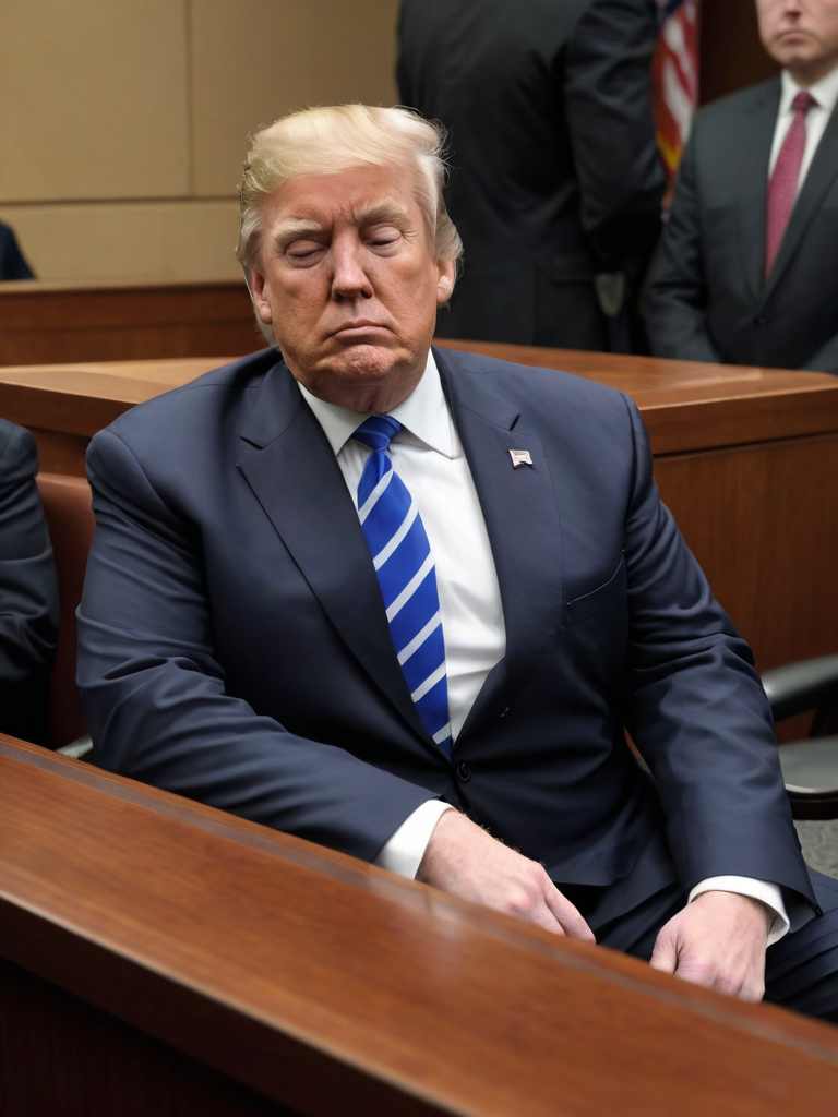 So Trump is asleep at his trial.