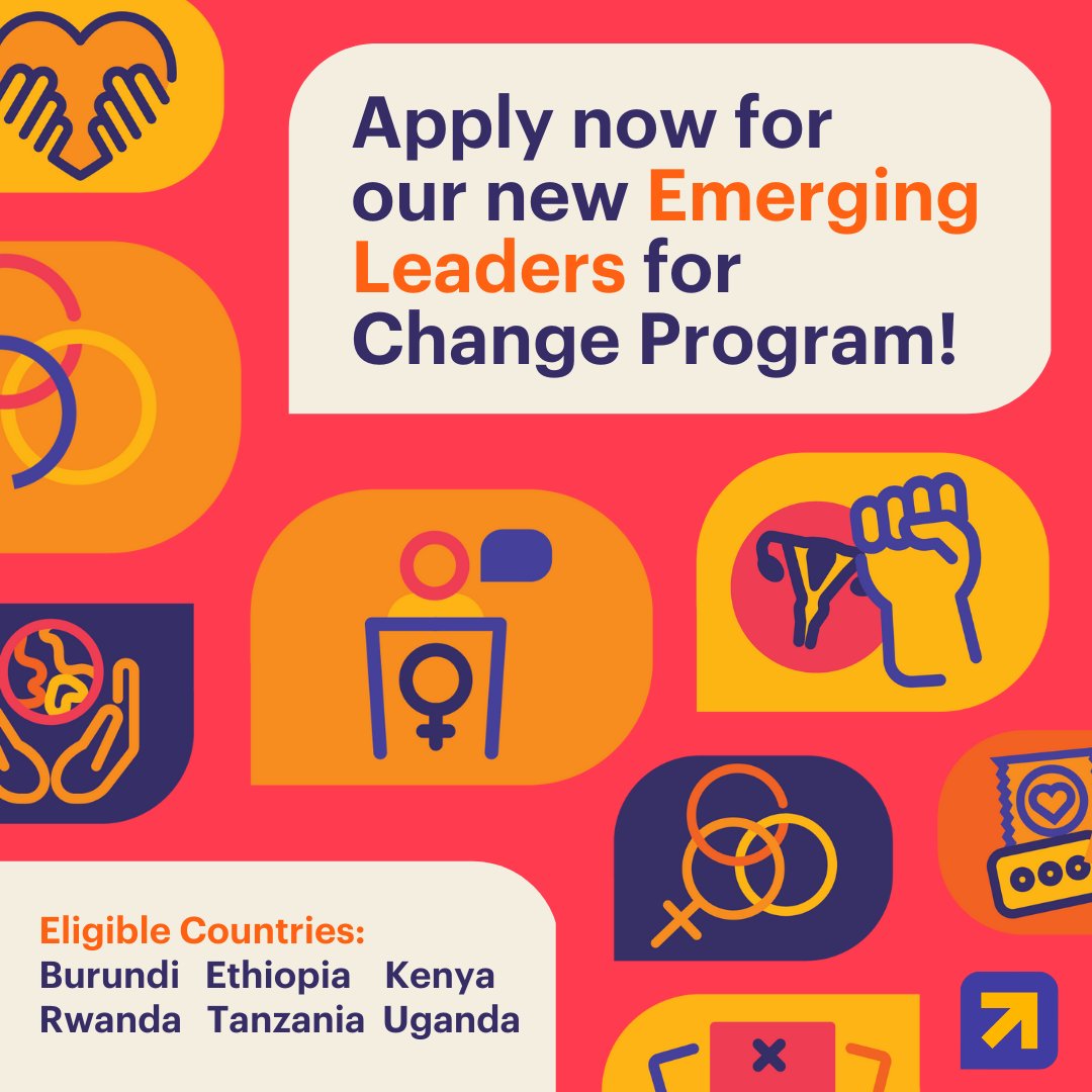 Applications for @WomenDeliver's Emerging Leaders for Change Program are now open!   🌍 Eligible countries: Burundi, Ethiopia, Kenya, Rwanda, Tanzania, & Uganda 🧡 Age range: 15-29 years old   Deadline: 30 May 2024   Learn more & apply here 👇 bit.ly/3Vqwx5A