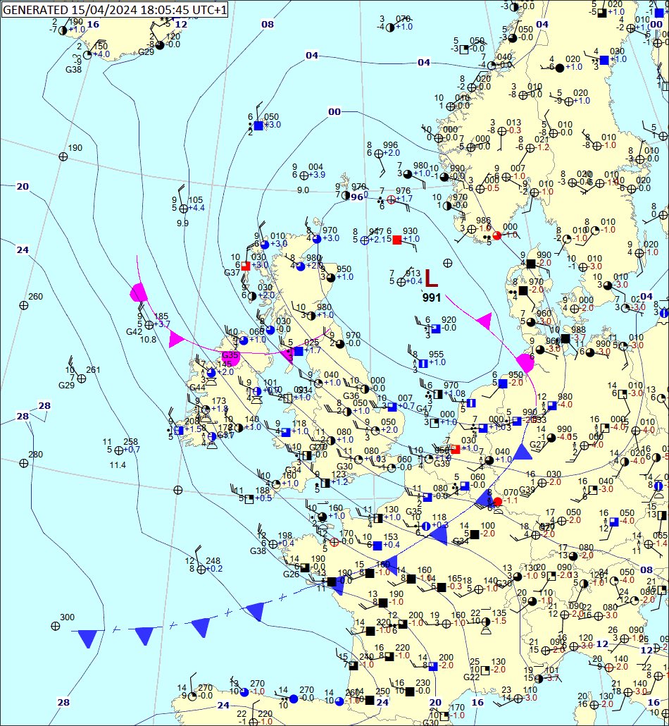 Just the one SHRAGS after the front here. Sunny intervals with a fresh breeze in more ways than one. Wisley G35KT. Image Meteoblue.com EGLF 151650Z 28015G27KT 9999 NCD 11/M01 Q1008 T 10.1c Min 6.6c Max 12.6c Rain 4.2mm