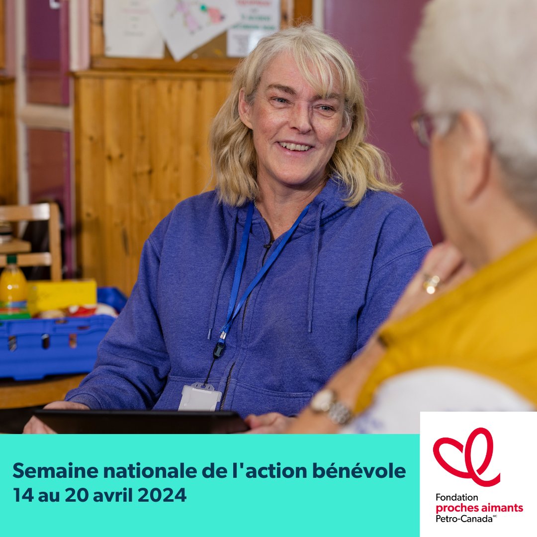 C'est la Semaine nationale de l'action bénévole! Si vous cherchez une occasion de contribuer, pensez à faire du bénévolat pour aider un proche aidant. Merci à tous les bénévoles qui aident à #AllégerLeFardeau #SAB2024