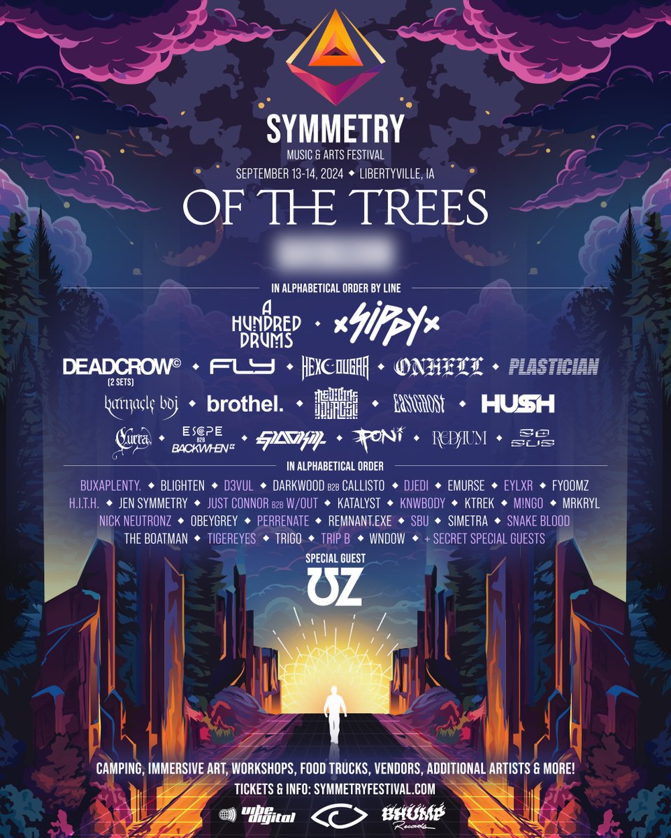 Unveiling our inaugural #SymmetryFestival2024 lineup  -

<a href="/OfTheTrees/">of the trees 🌿</a> 
<a href="/AHundredDrums/">Gabrielle (G’) 🍷</a> 
<a href="/SippyAu/">Sippy 😈</a> 
<a href="/BallTrapMusic/">UZ</a> 
<a href="/Plastician/">Plastician / Stish</a> 
<a href="/devdcrow/">DEADCROW©</a> 
<a href="/onhellmusic/">ONHELL</a> 
<a href="/HexCougar/">Hex</a> 
<a href="/flybassmusic/">FLY</a> 
<a href="/Plastician/">Plastician / Stish</a> 
+ many more 🌊

Limited early bird tickets are still available &gt;&gt;  SymmetryFestival.com
