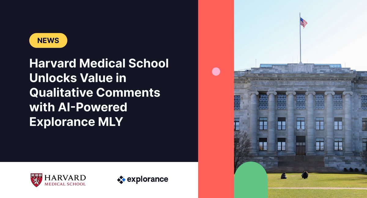 We're thrilled to announce that @harvardmed has joined the ranks of prestigious institutions harnessing the power of Explorance MLY to unlock insights in qualitative student comments with AI👉explorance.com/news/harvard-m…

#Explorance #FeedbackAnalytics #StudentFeedback #MeetMLY #AI