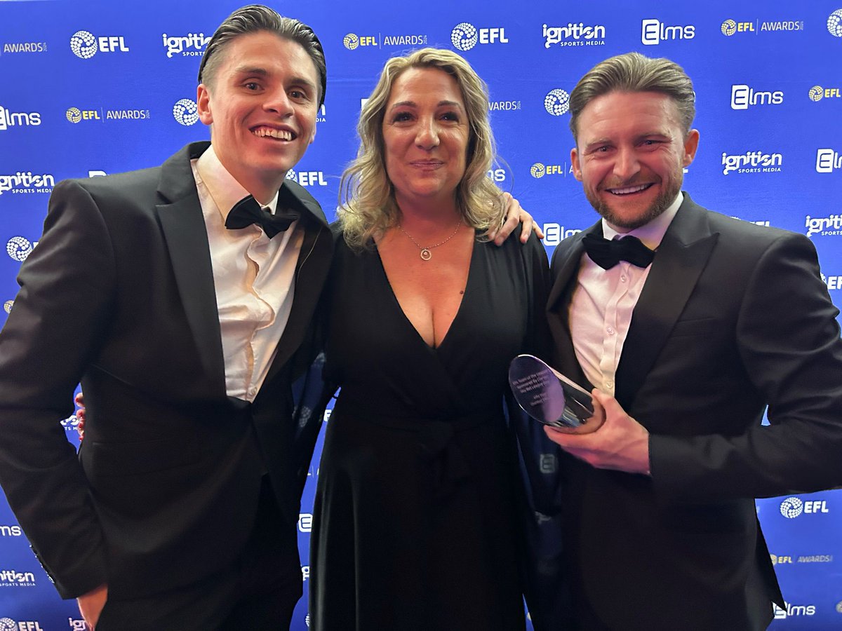 A great night at the EFL awards alongside these two! Big congratulations to @alfiemay for making it into the League One Team of the Season 👏👏