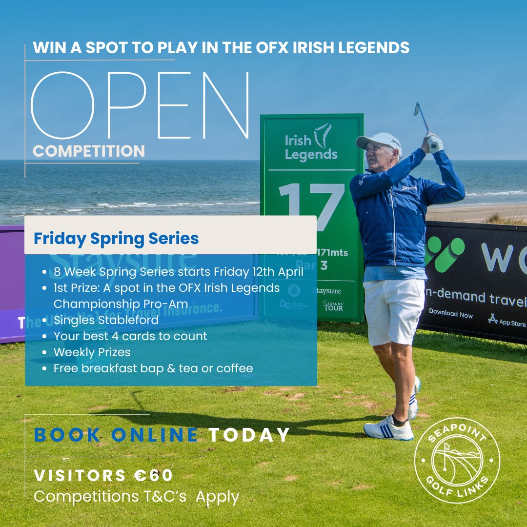 Friday Open Spring Series Round 1 Results - Friday 12th April Congratulations to Steven Ryan who launches into the lead in our Spring Series. With 7 rounds to go you can book your spot here: hubs.li/Q02sVm1V0 T&C's: hubs.li/Q02sVm8p0