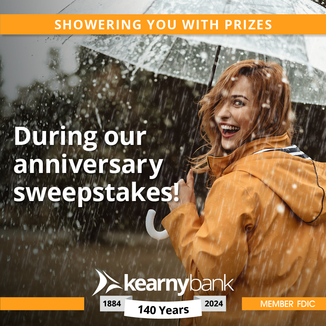 Visit any Kearny Bank branch to enter our 140th Anniversary Celebration Sweepstakes now through April 20 — you could win tickets to see Jennifer Lopez or Cirque du Soleil: Ovo this summer! For official rules, visit: bit.ly/4cufB4t