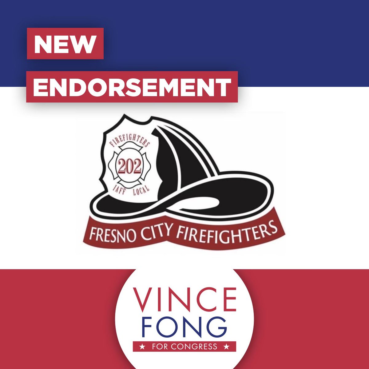 Thank you to the Fresno City Firefighters Association for their support and endorsement of our congressional campaign! #ca20 #vincefongforcongress
