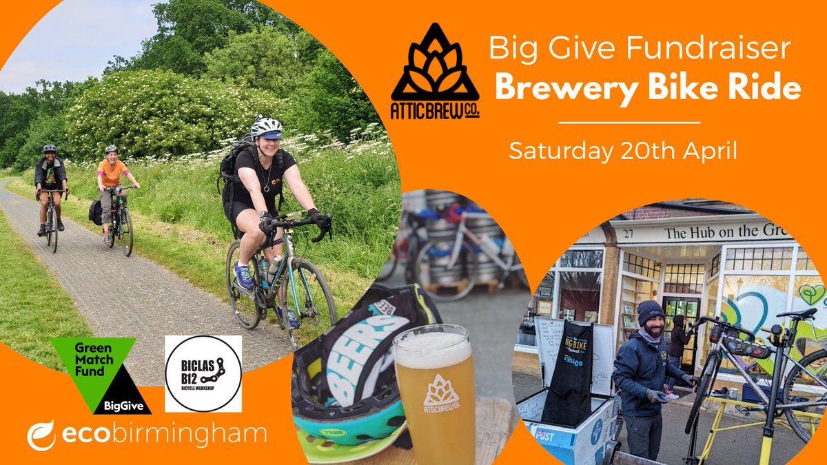 🌎Have fun exploring #BrumByBike this #EarthDay weekend! We're hosting two led rides on Sat 20th April, 10.30am from @hubonthegreen - #Bournville finishing at @atticbrewco 🚲Fabio from @biclasb12 will be offering free bike checks from 9.30am-12pm 🎟️ eventbrite.co.uk/e/ecobirmingha…