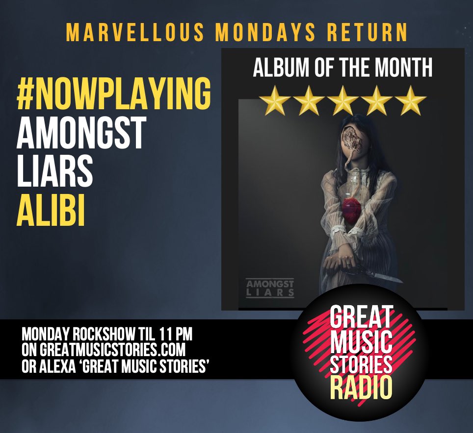 Alibi. Once a V, song now a Liars anthem From 5/5 ⭐️⭐️⭐️⭐️⭐️ Album of the Month. @amongstliars raise the bar on what good looks like - once again Have your say on Album of the Decade tonight folks Monday rockshow on greatmusicstories.com / alexa til late x