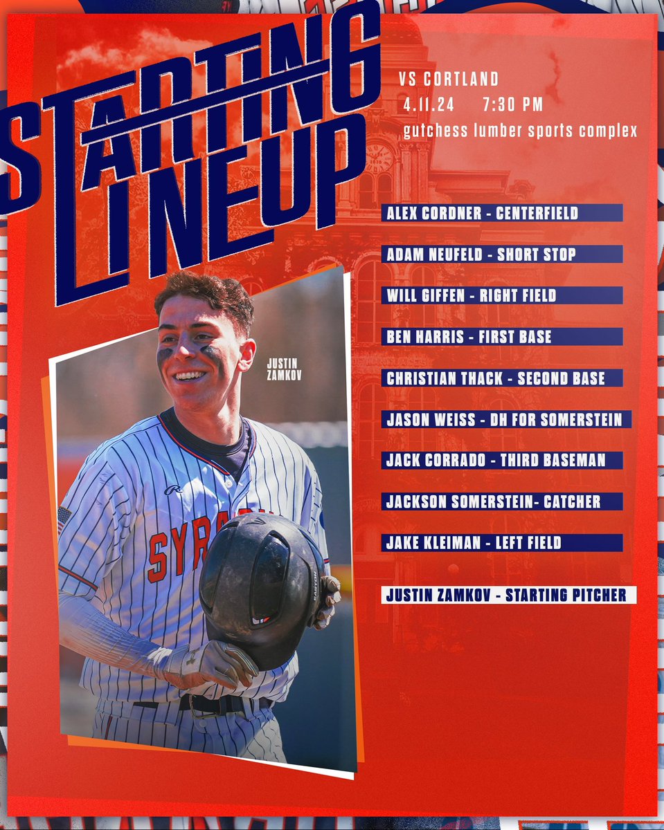 GAMEDAY @ SUNY Cortland

🆚 <a href="/CStateBaseball/">SUNY Cortland Club Baseball</a> 
⏰ 7:30 PM 
📍 Gutchess Lumber Sports Complex
📊 Follow on Gamechanger!