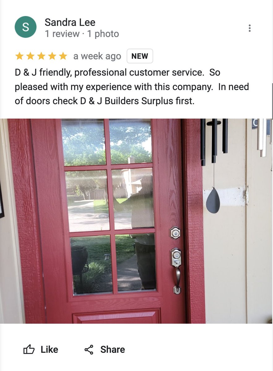 'So pleased with my experience.' ~ Sandra L.

Read more: maps.app.goo.gl/6BSj3EmXevCXdz…
Behr Paint Forbedden Red 

#lovemydoors #Homeimprovements #doorpainting #behrpaint #forbeddenred #doorcolor #painting #homerenovation #homedesign #doorinstallation #northtexas