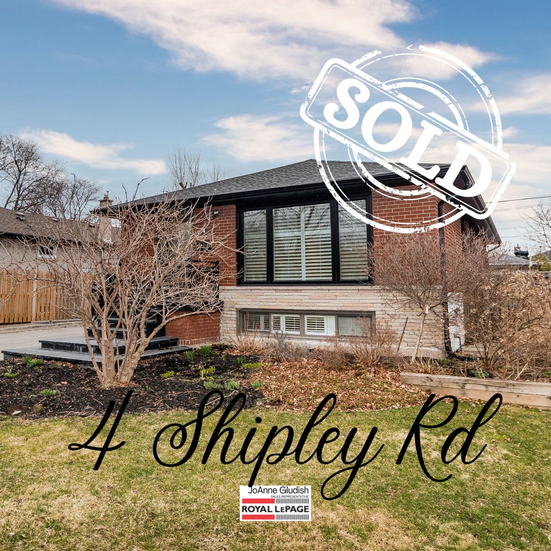 4 Shipley Road has SOLD!
Congratulations to all involved!

#JoAnneGludishRealEstate #TorontoRealEstate #EtobicokeRealEstate #RealEstate #Toronto #ListingAgent #upsizing #donwsizing #fisttimebuyers #SOLD