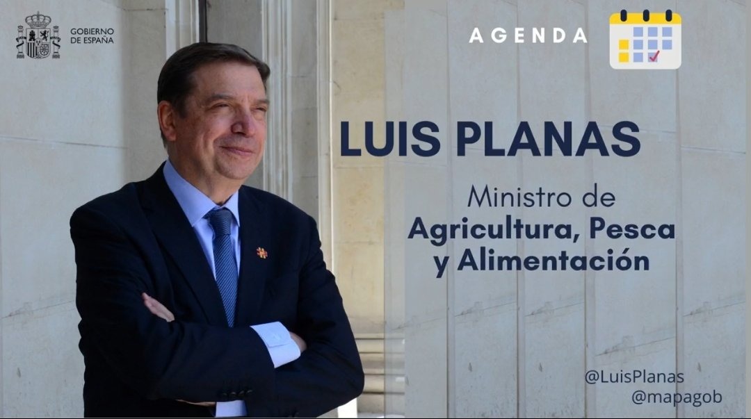 Buenos días. 🗓 Agenda del ministro @LuisPlanas: 📌 Barakaldo (Vizcaya) ⌚ 10.00 Visita la feria Food4Future-@expofoodtech ⌚ 12.25 Interviene en la inauguración del European Foodtech Nations Summit 🔗 mapa.gob.es/es/prensa/agen…