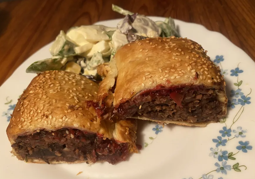 Made massive sausage rolls and an old-school salad for my dinner tonight. What else is a Brit to do when veggie in Germany?